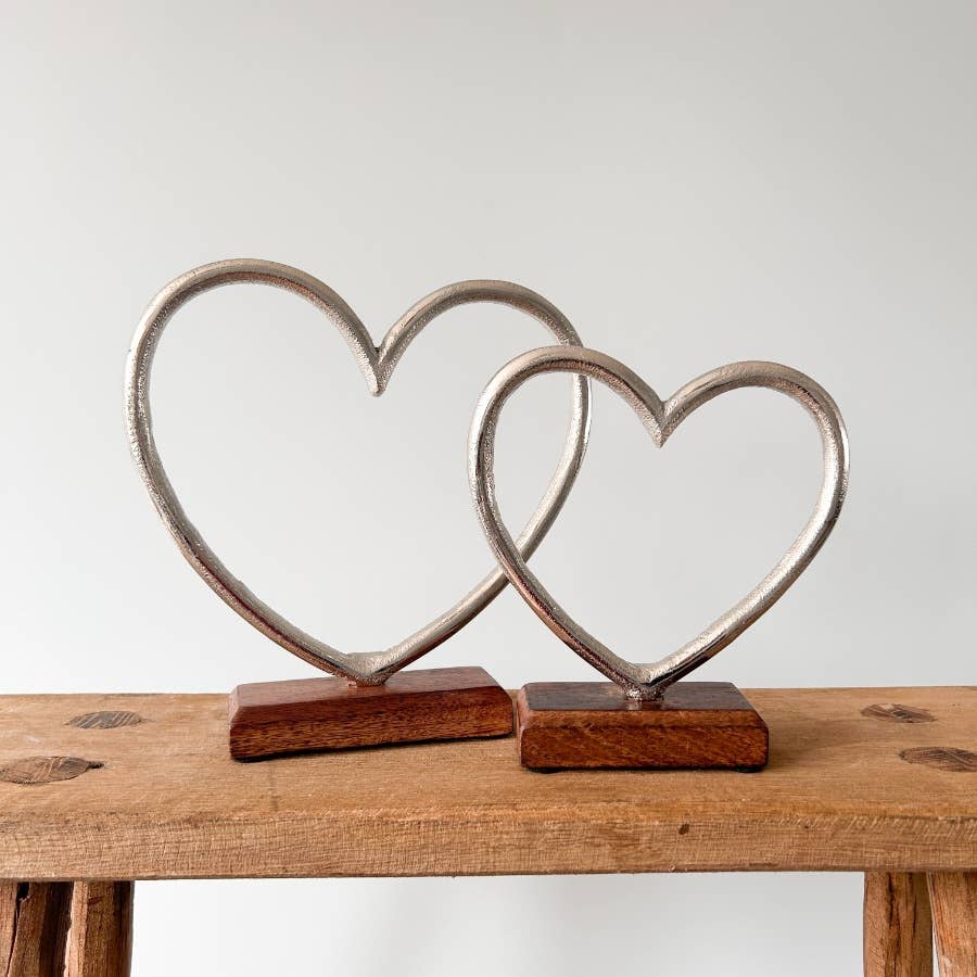 Metal Heart on Base | 23cm