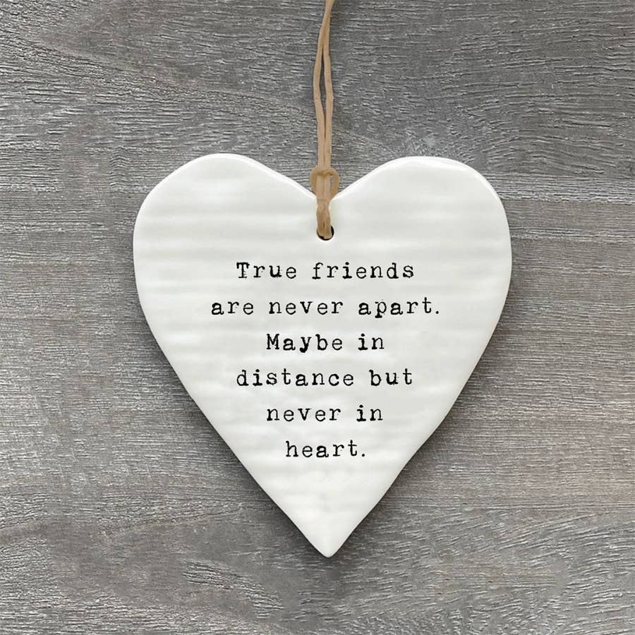 True Friends Hanging Ceramic Heart | 10cm