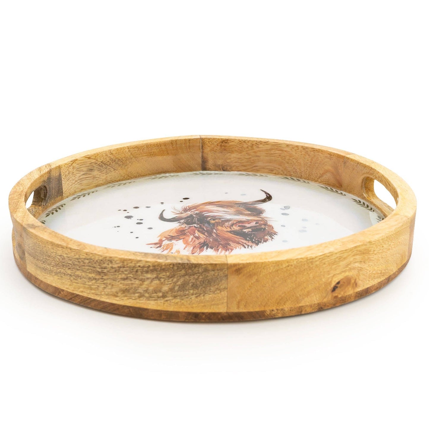 Round Wooden Tray Highland Cow | 30cm