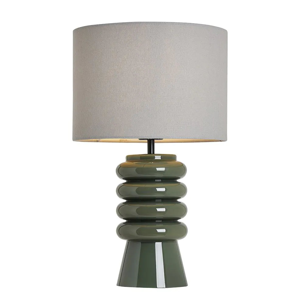 Rahya Ribbed Glass Table Lamp | Green | Blue