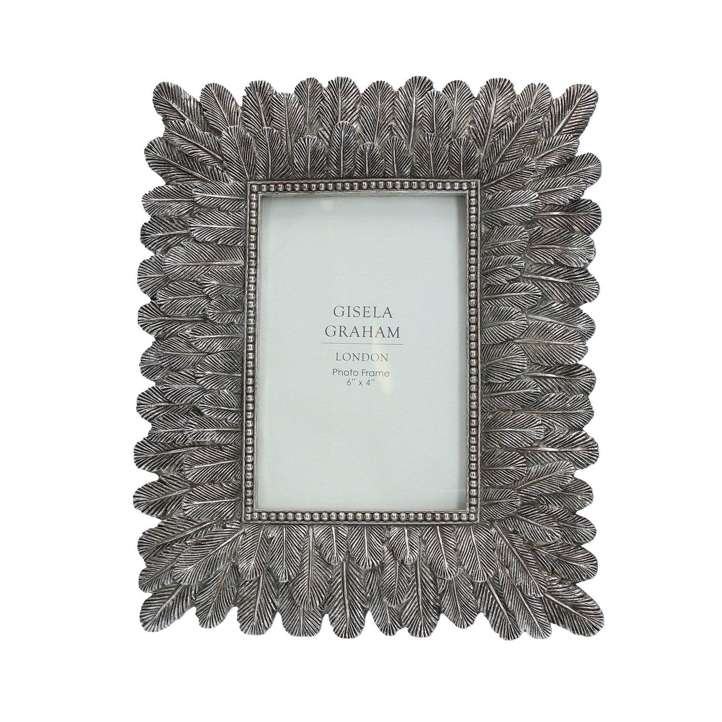 Resin Photo Frame (4x6) - Antiqued Silver Feather