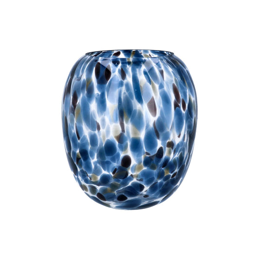 Small Glass Vase - Balloon Blue Tortoiseshell