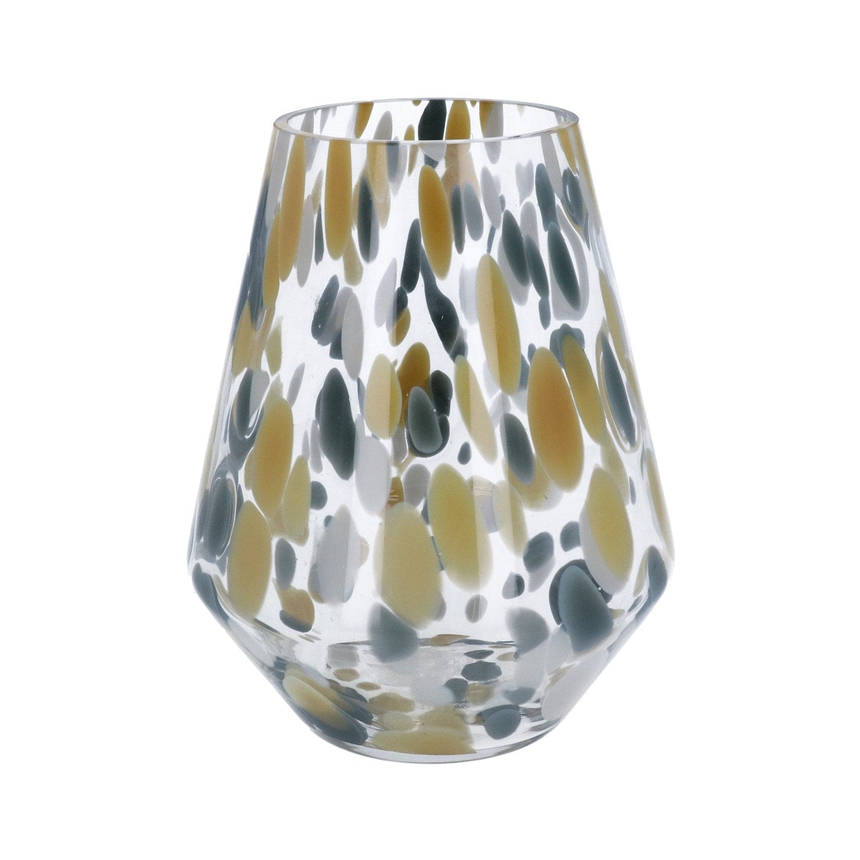 Glass Vase 21cm - Camo Tortoiseshell Cone