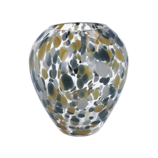 Glass Vase 20cm - Camo Tortoiseshell Bulb Style