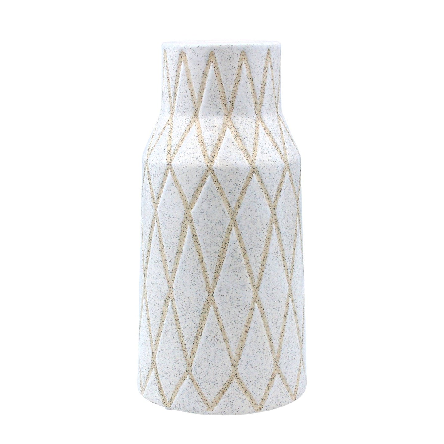 Ceramic Speckle Geo Vase - 29cm