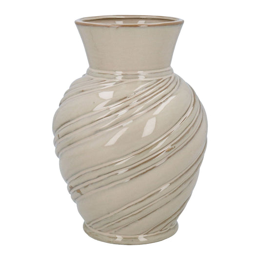 Stoneware Vase 24cm - Taupe Twist