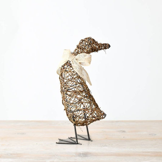 Rattan Standing Duck Ornament | 30cm