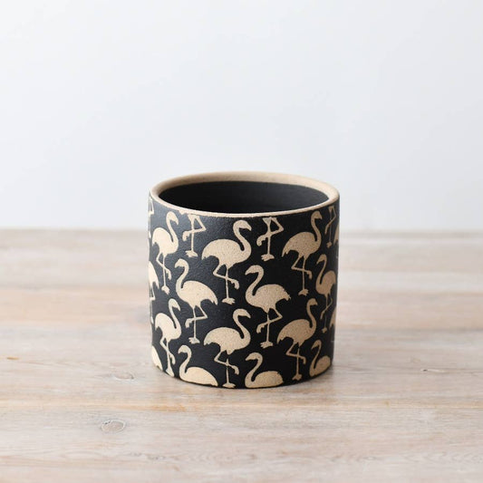 Stoneware Flamingo Planter | 14cm