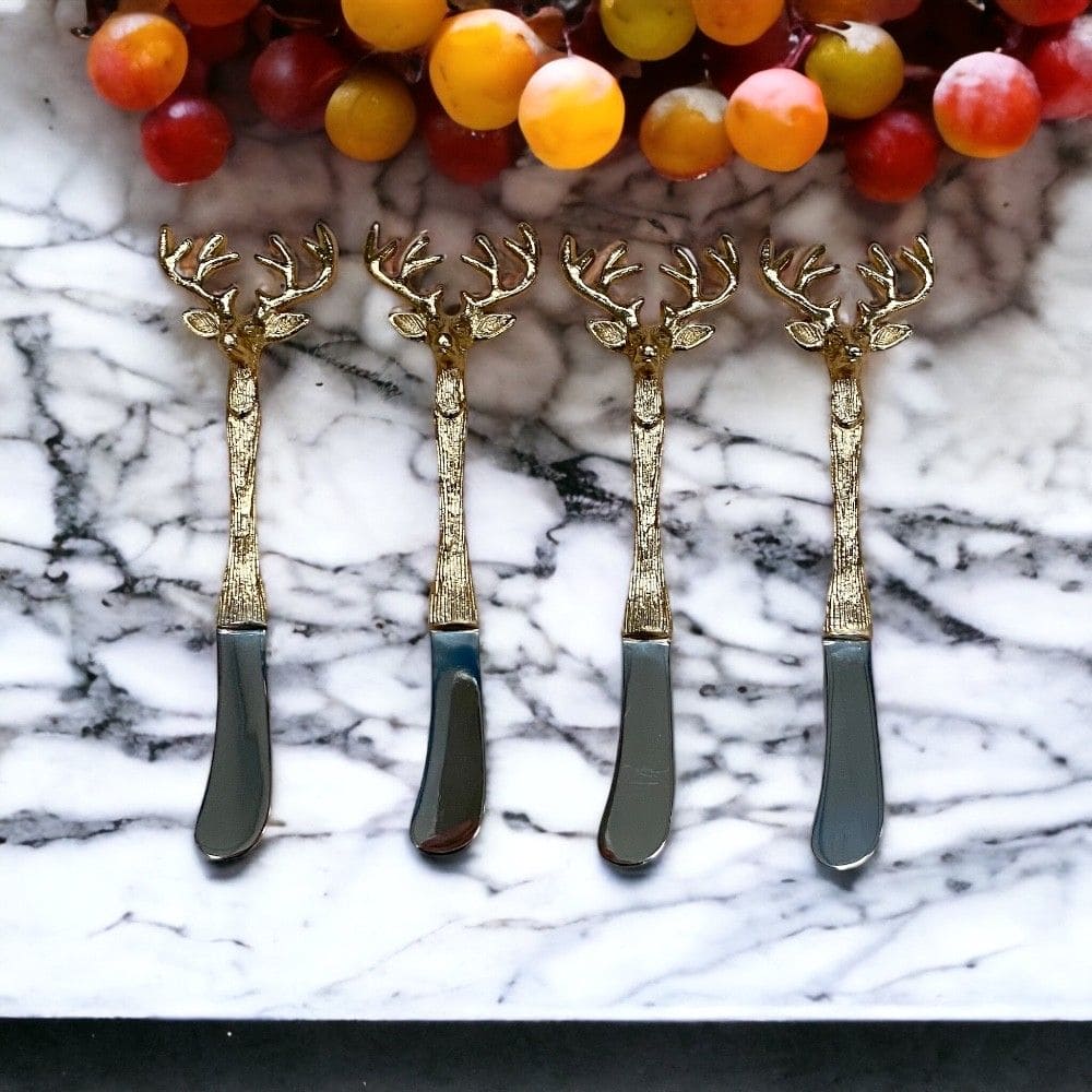 Champagne Gold Stag Spreaders | Set Of 4