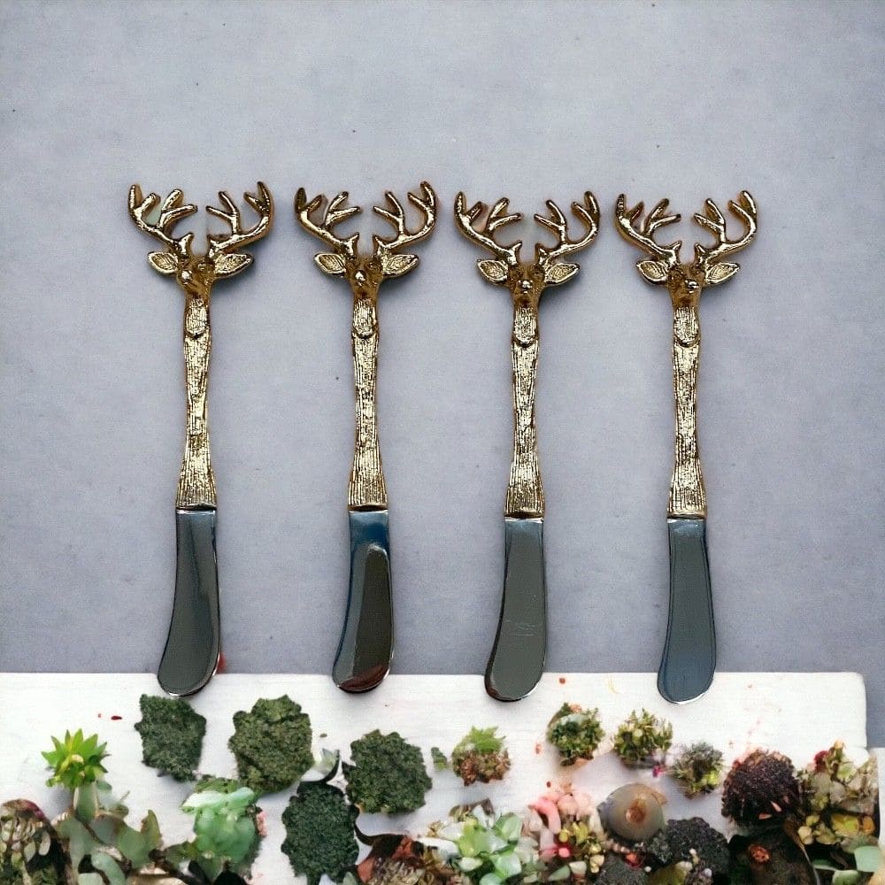 Champagne Gold Stag Spreaders | Set Of 4