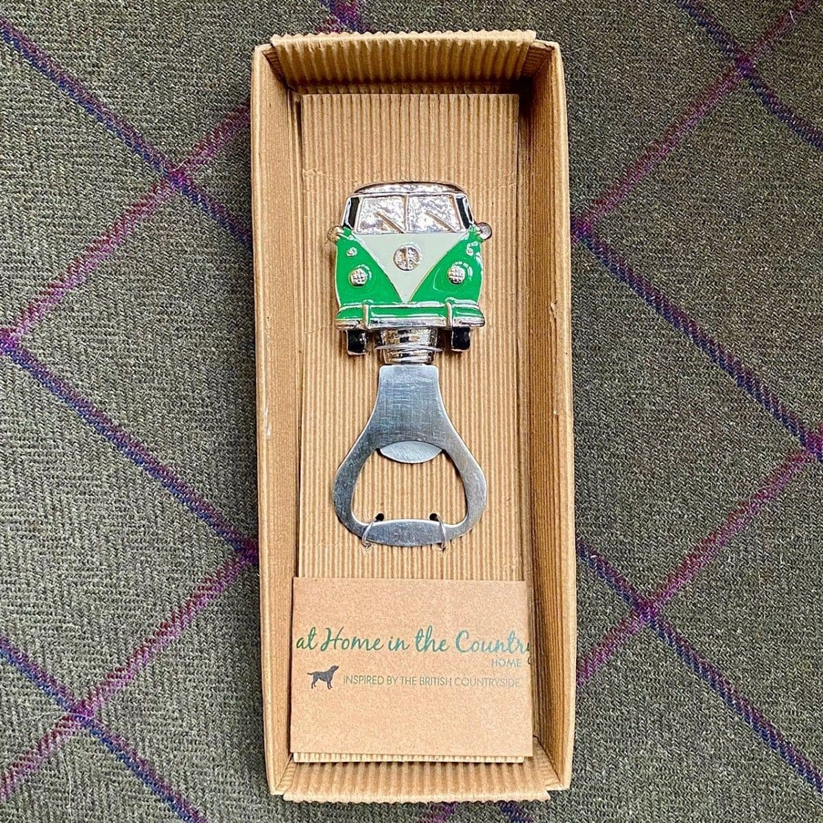 Green Vintage Camper Van Bottle Opener