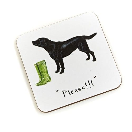 Please! Black Labrador Coaster