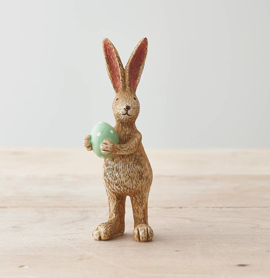 Jasper Rabbit With Green Egg | 14cm