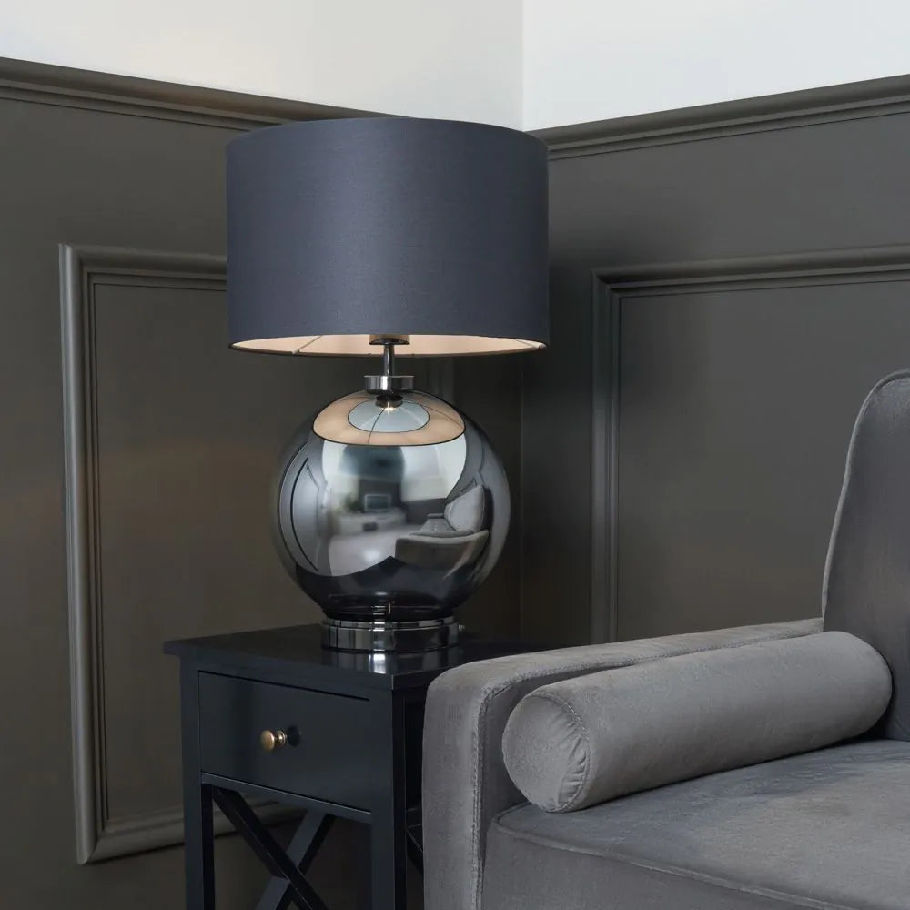 Metro Glass Sphere Table Lamp | Smoke