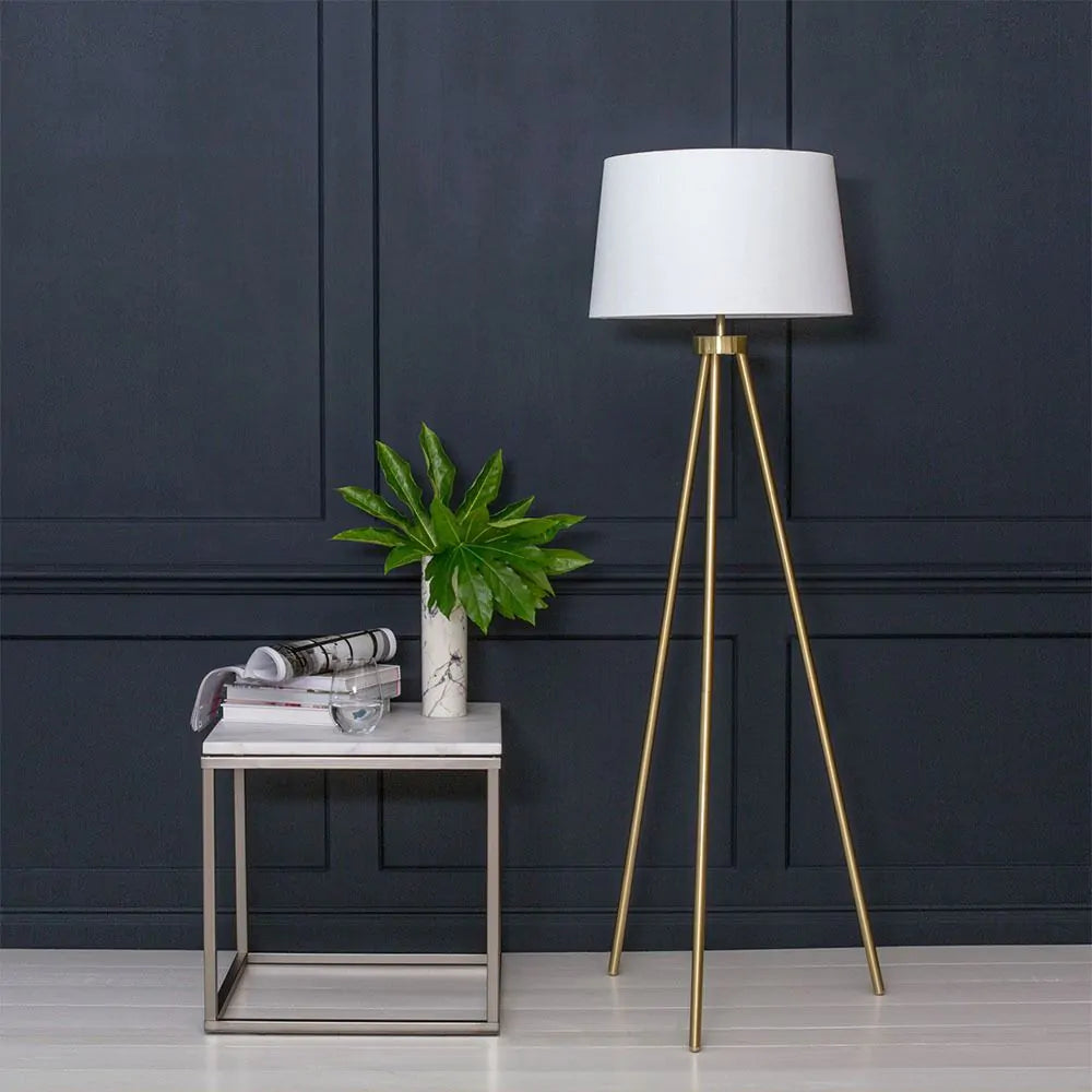 Tristan Tripod Floor Lamp | Brass