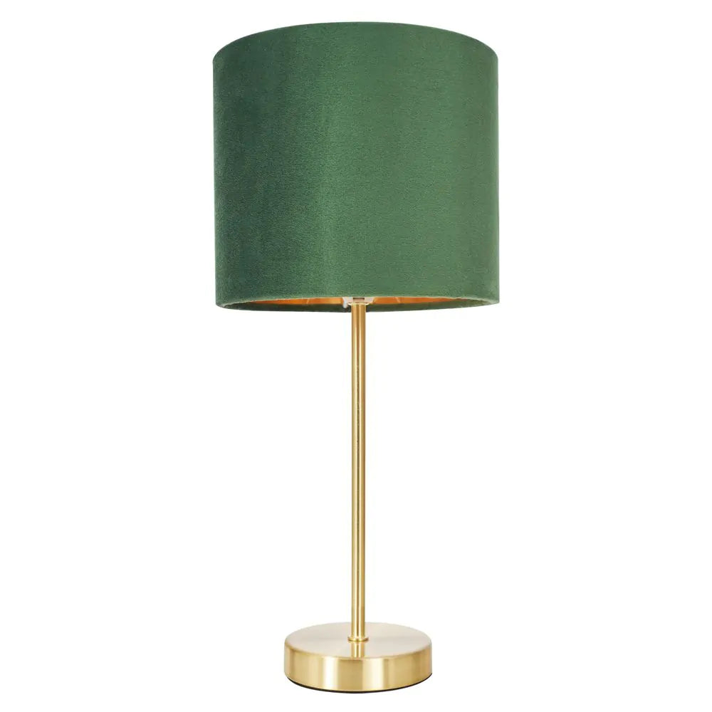 Velvet Table Lamp | Emerald Green | Pink
