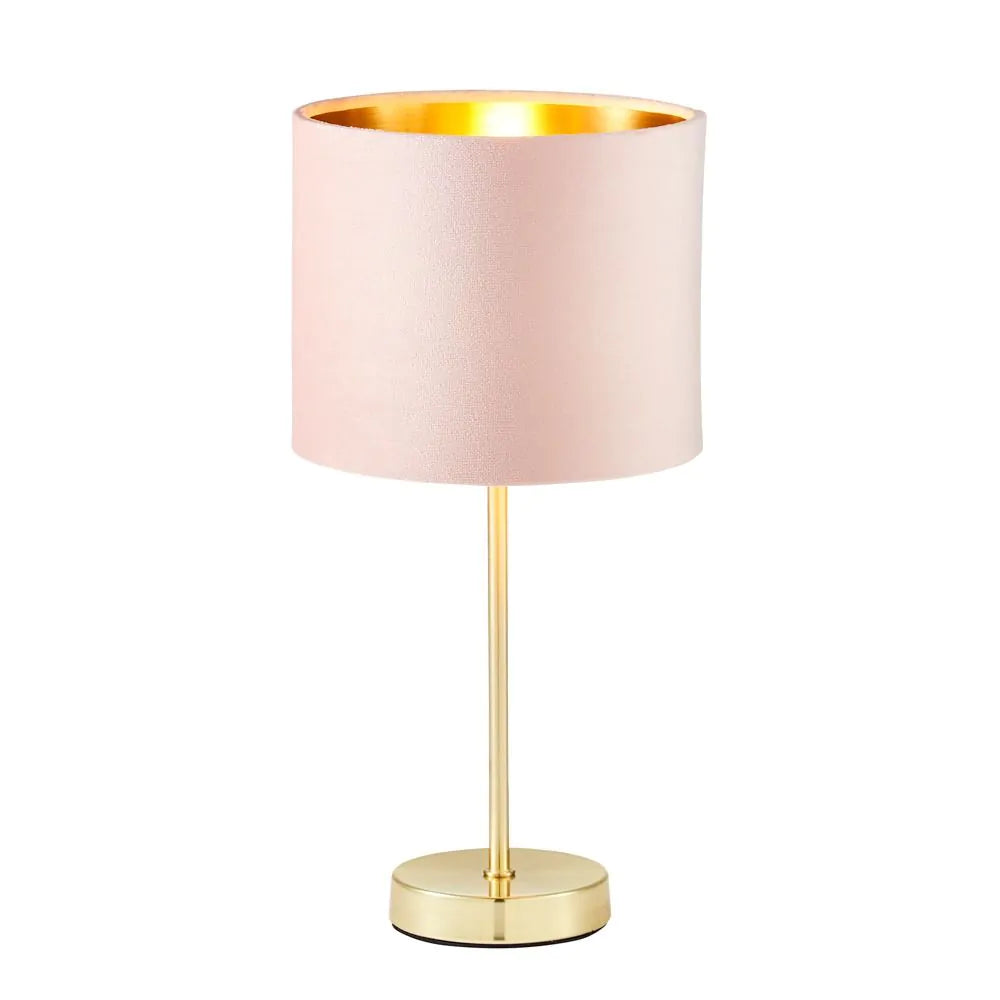 Velvet Table Lamp | Emerald Green | Pink